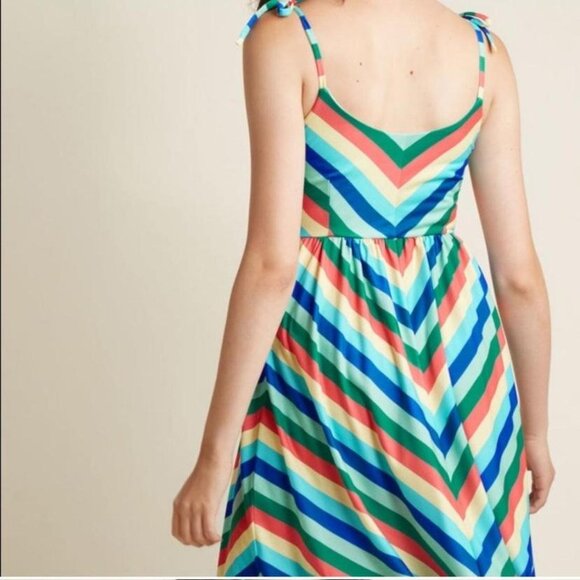 Modcloth My Sunday Zest A-Line Sundress Dress in muted Paradise M - Picture 3 of 6